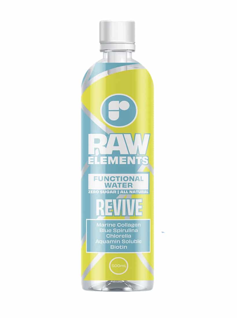 Revive raw elements Drink. Functional Water with absolutely no sugar. Packed with essential minerals to boost energy production and cognitive acuity. Shop revive raw elements Health Drink Online Australia.