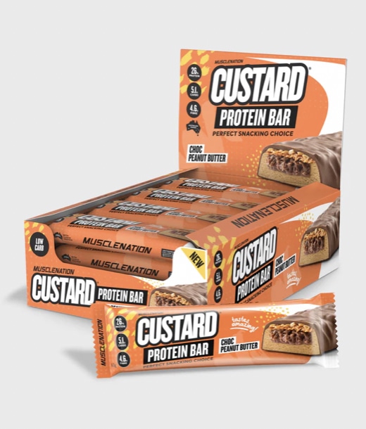 Muscle Nation Choc peanut butter protein bars Online Australia. Shop the Holistic-health store for custard protein bars in Health food