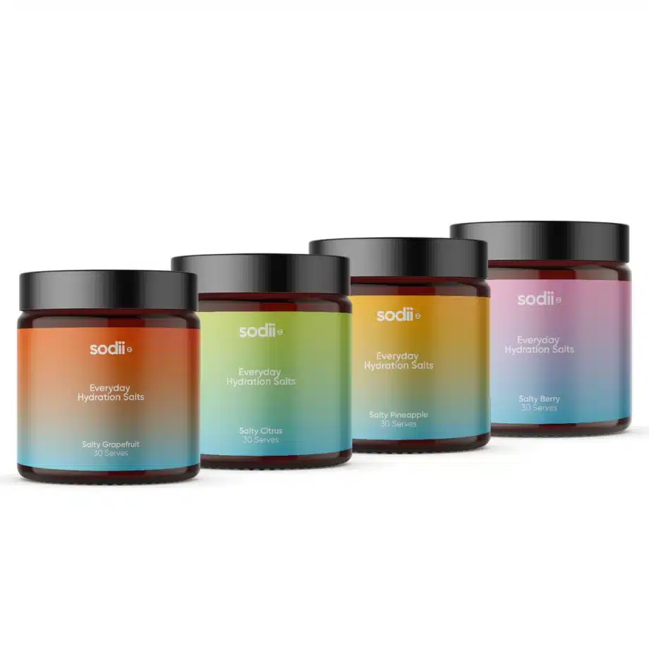 Sodii Electrolyte Powder Australia. Salty Grapefruit, Salty Pineapple, Salty Citrus and Salty Berry. Shop the Holistic health drink store for sugar free mineral Electrolyte Powder Online