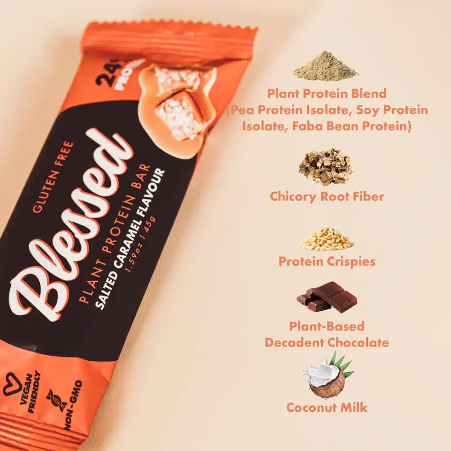 Blessed Plant protein bars - choc peanut caramel