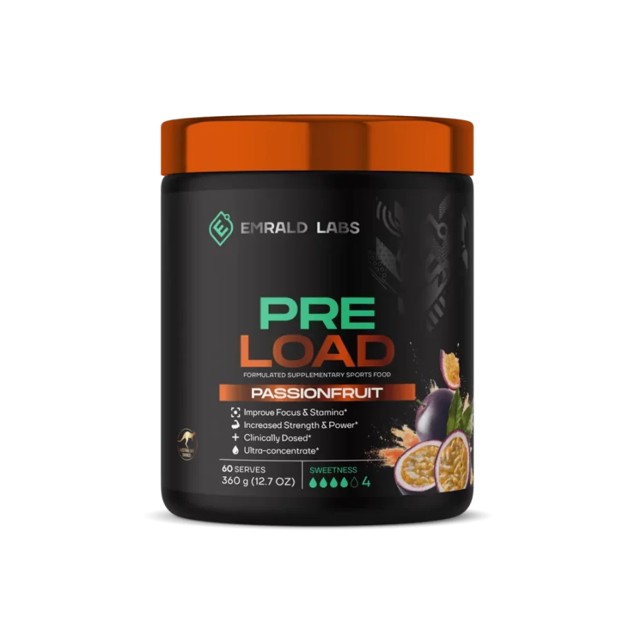 Purchase Emrald laps pre workout australia. Shop delicious Passionfruit sugar free pre workout powder by emerald labs protein