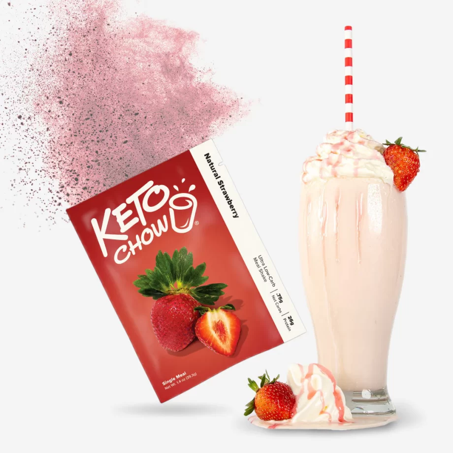 Keto chow Australia. Shop delicious sugar free strawberries and cream keto chow keto shake online.