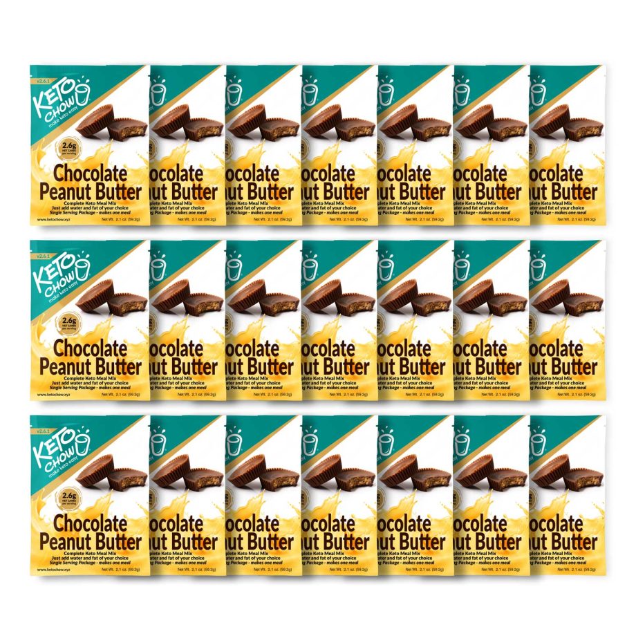 Chocolate peanut butter keto chow keto shakes 21 single serve satchels online.shop keto chow Australia with AfterPay and ZipPay